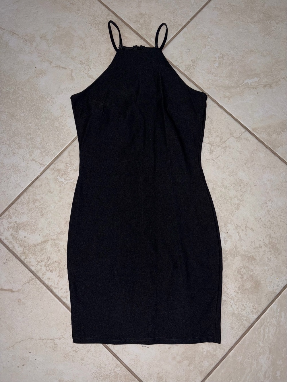a'gaci Black High-Neck Mini Dress